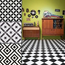 Geometric Tile Effect Cushion