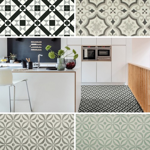 Vinyl flooring retro - retro, patterned